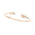 Cuff  farfalla in oro rosa 9K e 4 diamanti bianchi (ct 0.04)