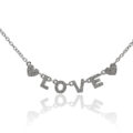 Girocollo in oro bianco "Love" con diamanti (ct 0,30)