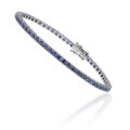 Bracciale tennis in oro bianco con zaffiri taglio brillante (ct 4,00)