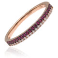 Anello in oro rosa con diamanti (0,10 ct) e rubini (0,12 ct)