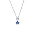 Girocollo fiorellino in oro bianco con zaffiri (ct 0,04)