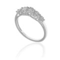 Anello veretta composta in oro bianco con diamanti (ct 0,29)