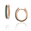 Orecchini ad anella in oro rosa con smeraldi (ct 0,26)