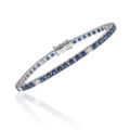 Bracciale tennis in oro bianco con zaffiri (ct 5,75) e diamanti (ct 0,50)