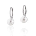 Orecchini pendenti con perle Australiane 10 mm e diamanti (0,07 ct)