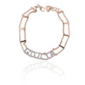 Bracciale con nome in oro rosa con diamanti