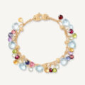 Bracciale con gemme multicolore a due fili