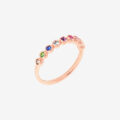 Anello Bollicine in oro rosa e pietre colorate