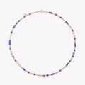 Collana minigranelli in oro rosa  e ceramica blu