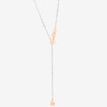 Collana lariat in argento e oro rosa con stelle