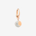 Orecchino pendente Moon & Sun in oro rosa 9K con 13 diamanti bianchi (ct 0.086) - mezzo paio