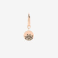 Orecchino pendente Moon & Sun in oro rosa 9K con 8 diamanti brown (ct 0.083) - mezzo paio