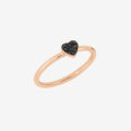 Anello cuore oro rosa con diamanti black