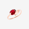 Anello coccinella in oro rosa e smalto