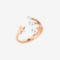 Anello Stellina in oro rosa con perle