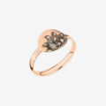 Anello Moon & Sun in oro rosa  diamanti brown