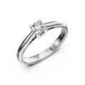 Solitario "Glamour" in oro bianco con diamante (ct 0,06)