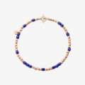 Bracciale mini granelli in oro rosa 9K e ceramica blu