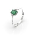 Anello in oro bianco con smeraldo (0,50 ct) e diamanti (0,09 ct)