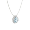Girocollo in oro bianco con acquamarina (ct 0,65) e diamanti (ct 0,10)