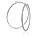 Orecchini a cerchio in oro bianco con diamanti (ct 3,30) - diametro 5,50 cm