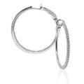 Orecchini a cerchio in oro bianco con diamanti (ct 0,38) - 28 mm