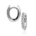 Orecchini ad anella in oro bianco con diamanti (ct 0,10)