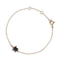 Bracciale in oro rosa e tartaruga con diamanti neri (ct 0,18) e diamanti (ct 0,04)