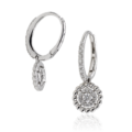 Orecchini a monachella in oro bianco con diamanti (ct 0,28)