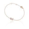 Bracciale in oro rosa con inserto con farfallina con diamanti taglio brillante (0,23 ct)
