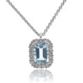 Girocollo in oro bianco con acquamarina (0,98 ct) e diamanti (0,22 ct)