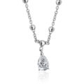 Girocollo in oro bianco con diamante pendente (0,41 ct) e diamante (0,04 ct)