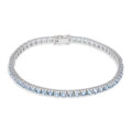 Bracciale tennis in oro bianco con acquamarina (ct 4,10)