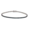 Bracciale tennis in oro bianco con diamanti blu (ct 2.25)