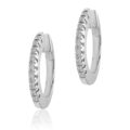 Orecchini ad anella in oro bianco con diamanti (ct 0,09) - 16 mm
