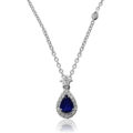 Girocollo in oro bianco con diamanti (ct 0.17) e zaffiro (ct 0.3)