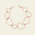 Bracciale con cuori in oro rosa