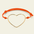 Bracciale con cordino e cuore XL in oro giallo