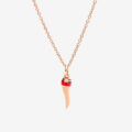 Charm Corno in oro rosa 9K e smalto
