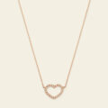 Girocollo in oro rosa con cuore con diamanti (0,18 ct)