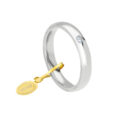 Fede "Comoda" in oro bianco con diamante - 3,50 mm