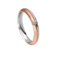 Fede "Eterna" in oro rosa e bianco con diamanti - 3,80 mm