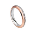 Fede "Eterna" in oro rosa e bianco con diamanti - 3,80 mm