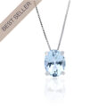 Girocollo in oro bianco con acquamarina (ct 1,47)