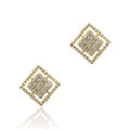 Orecchini rombi in oro giallo con diamanti