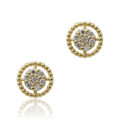Orecchini tondi in oro giallo con diamanti