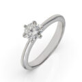 Anello solitario in oro bianco con diamante (ct 0,60)