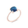 Anello in oro rosa con topazio blu london - mod. piccolo