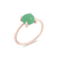 Anello in oro rosa con crisoprasio - mod. piccolo
