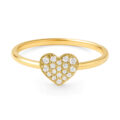Anello in oro giallo e cuore con diamanti (0,07 ct)